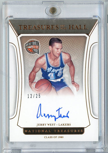 2021 Panini National Treasures Jerry West #TOHJWS /25 Treasures of the Hall Auto Basketball Card