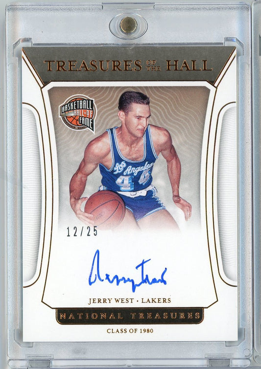 2021 Panini National Treasures Jerry West #TOHJWS /25 Treasures of the Hall Auto Basketball Card