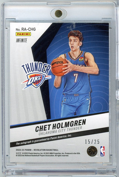 2022 Panini Revolution Chet Holmgren #RACHG /25 Infinite Auto Rookie RC Basketball Card