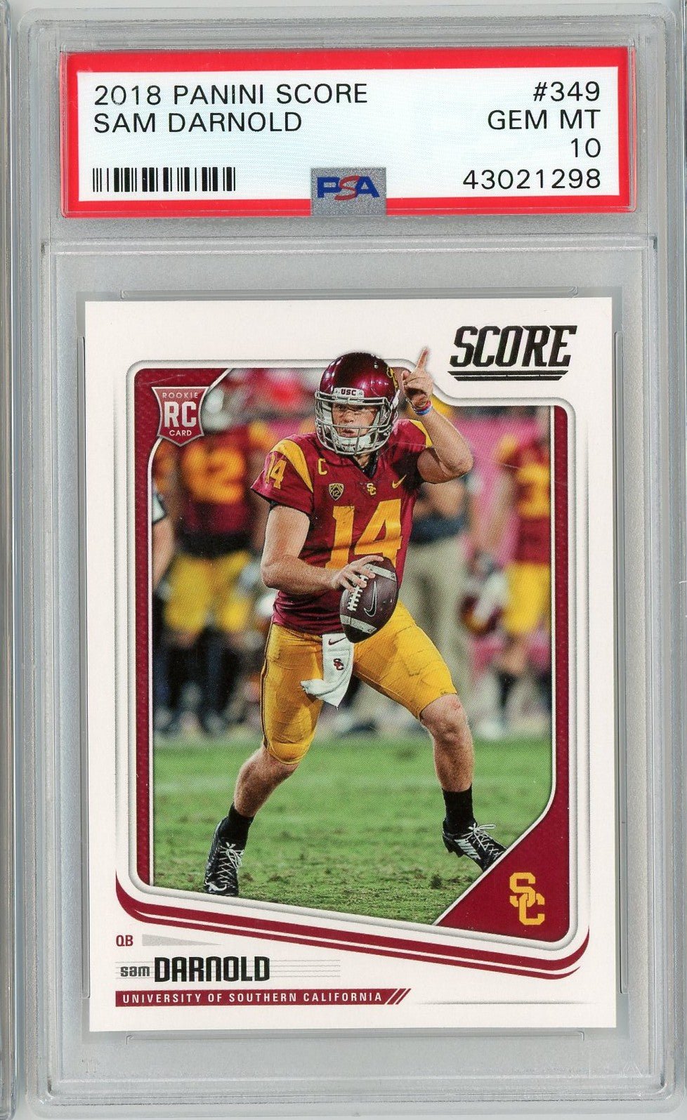 Graded 2018 Panini Score Sam Darnold #349 Rookie RC Football Card PSA 10 Gem Mint