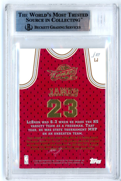 Graded 2003 Topps Jersey Edition LeBron James #LJ Rookie RC Basketball Card BGS 9 Mint