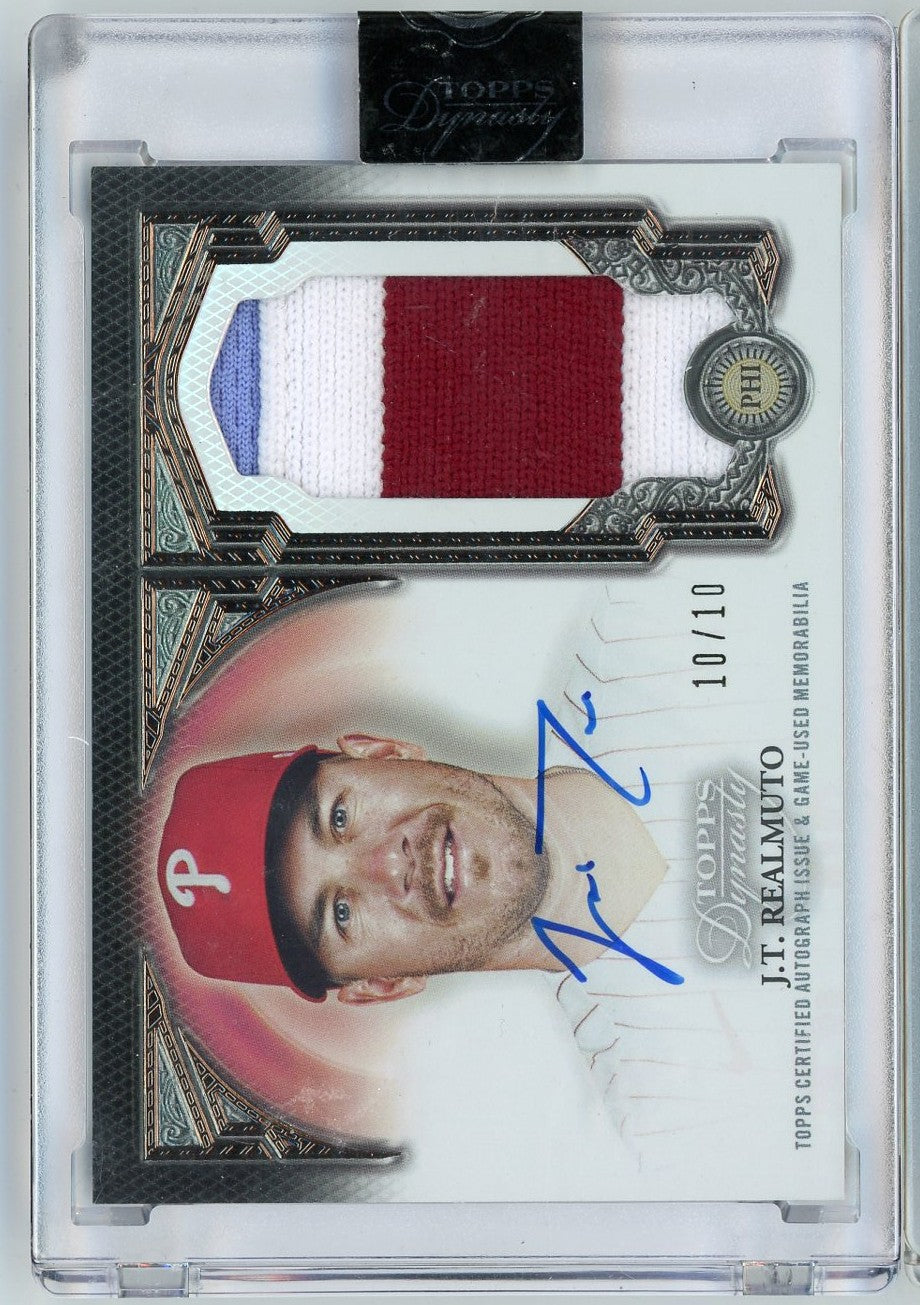 2023 Topps Dynasty JT J.T. Realmuto #DAPJRE1 10/10 Dynastic Deed Relic Auto Baseball Card