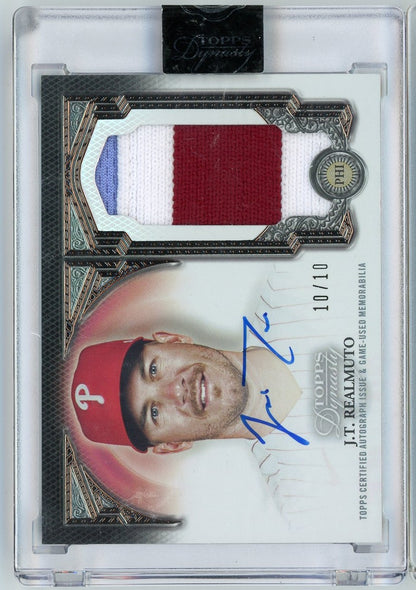 2023 Topps Dynasty JT J.T. Realmuto #DAPJRE1 10/10 Dynastic Deed Relic Auto Baseball Card