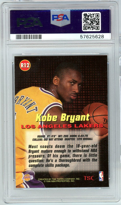 Graded 1996 Stadium Club Kobe Bryant #R12 Rookies 1 Rookie RC Basketball Card PSA 8 NM-MT