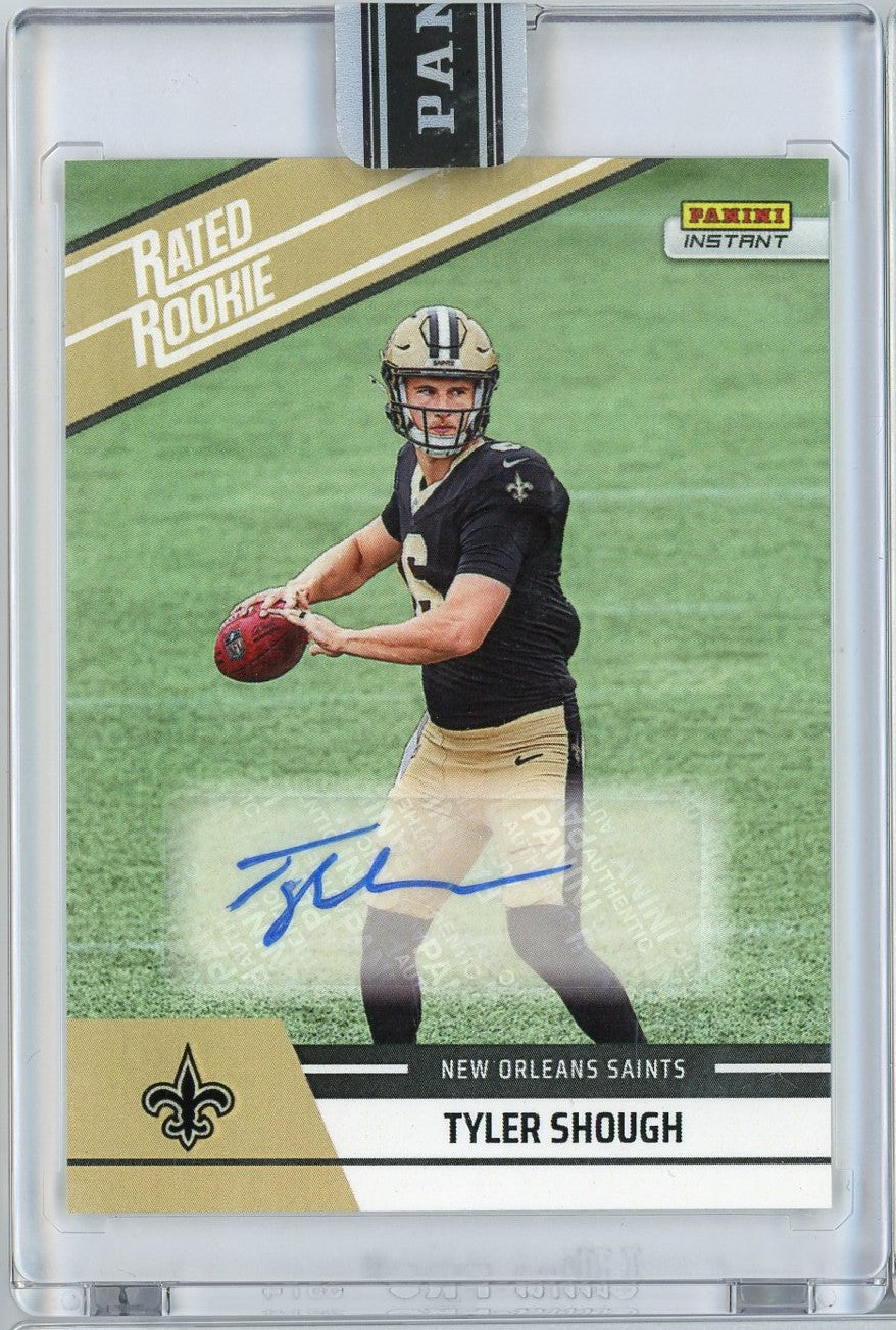 2025 Panini Instant NFL Tyler Shough #30 Rated Rookie Retro Auto /99 New Orleans Saints Rookie RC Football Card