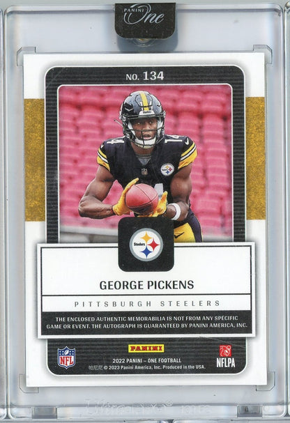 2022 Panini One George Pickens #134 /49 Rookie Patch Auto RPA Rookie RC Football Card