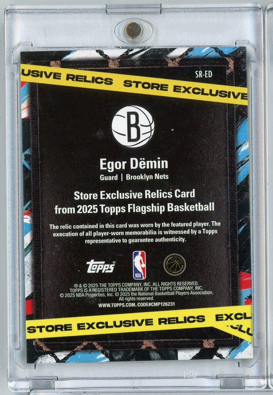 2025 Topps Egor Demin #SRED /50 Store Exclusive Relics Brooklyn Nets Rookie RC Basketball Card