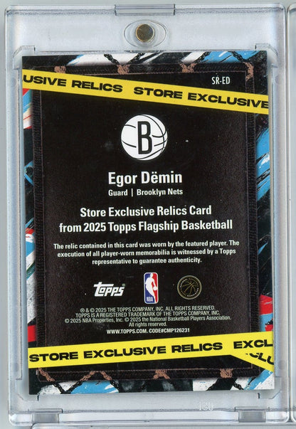 2025 Topps Egor Demin #SRED /50 Store Exclusive Relics Brooklyn Nets Rookie RC Basketball Card