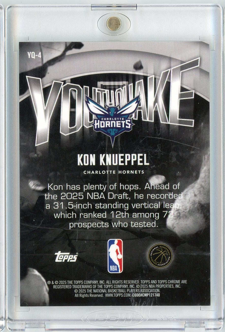 2025 Topps Chrome Kon Knueppel #YQ4 Youthquake Green Foil /99 Rookie RC Basketball Card