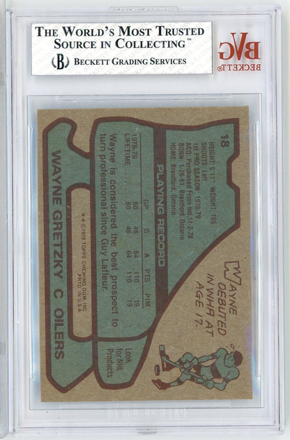 Graded 1979 Topps Wayne Gretzky #18 Rookie RC Hockey Card BGS 5 Excellent