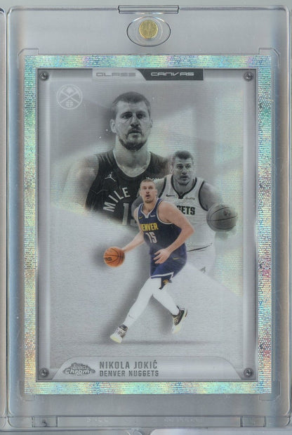 2025 Topps Chrome Glass Canvas Nikola Jokic #GC2 CREASED Denver Nuggets Basketball Card
