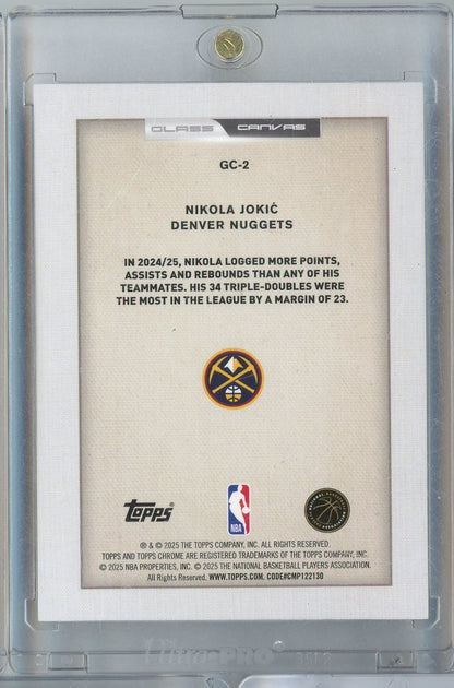2025 Topps Chrome Glass Canvas Nikola Jokic #GC2 CREASED Denver Nuggets Basketball Card