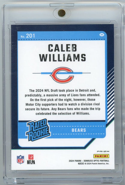 2024 Panini Donruss Optic Caleb Williams #201 100 Emoji Rookie RC Football Card