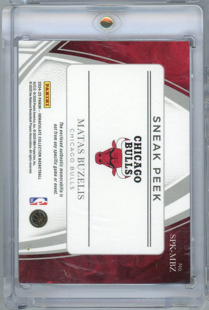 2024 Panini Immaculate Matas Buzelis #SPKMBZ 1/1 One of One Sneak Peek Tongue Logo Rookie RC Basketball Card