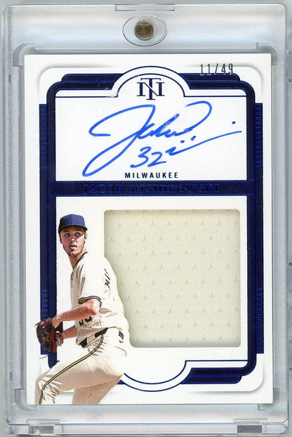 2025 Panini National Treasures Jacob Misiorowski #SLJMS /49 Silhouette Signatures Milwaukee Brewers Rookie RC Baseball Card
