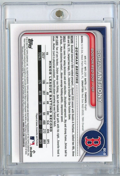 2024 Bowman Chrome Roman Anthony #BDC19 /50 Gold Refractor Boston Red Sox Rookie RC Baseball Card