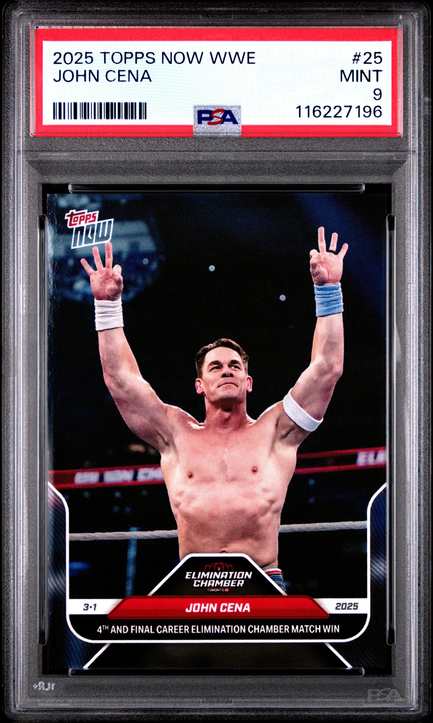 Graded 2025 Topps Now WWE John Cena #25 Wrestling Card PSA 9 Mint