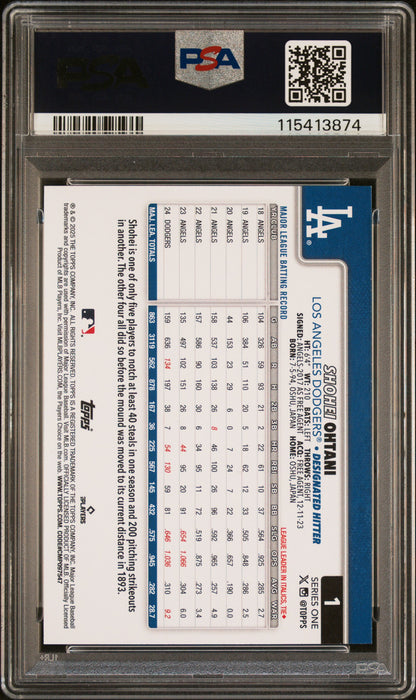 Graded 2025 Topps Shohei Ohtani #1 Baseball Card PSA 9 Mint