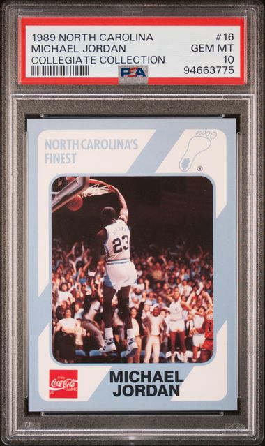 Graded 1989 North Carolina Collegiate Collection Michael Jordan #16 Basketball Card PSA 10 Gem Mint