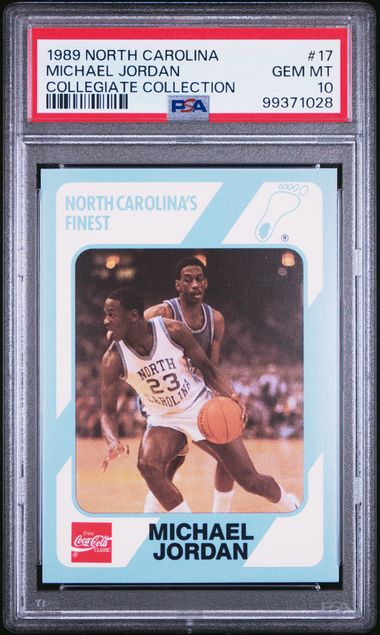 Graded 1989 North Carolina Collegiate Collection Michael Jordan #17 Basketball Card PSA 10 Gem Mint
