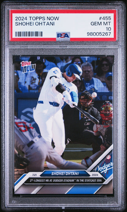 Graded 2024 Topps Now Shohei Ohtani #455 Baseball Card PSA 10 Gem Mint