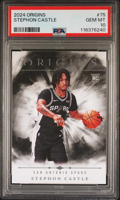 Graded 2024 Panini Origins Stephon Castle #75 Rookie RC Basketball Card PSA 10 Gem Mint