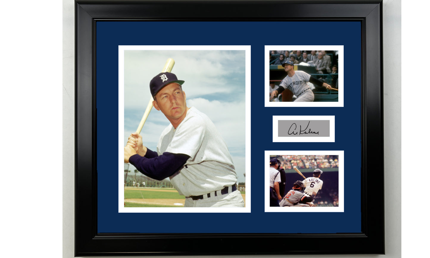 Framed Al Kaline Detroit Tigers Facsimile Laser Engraved Signature Baseball 14x11 3 Photo Collage