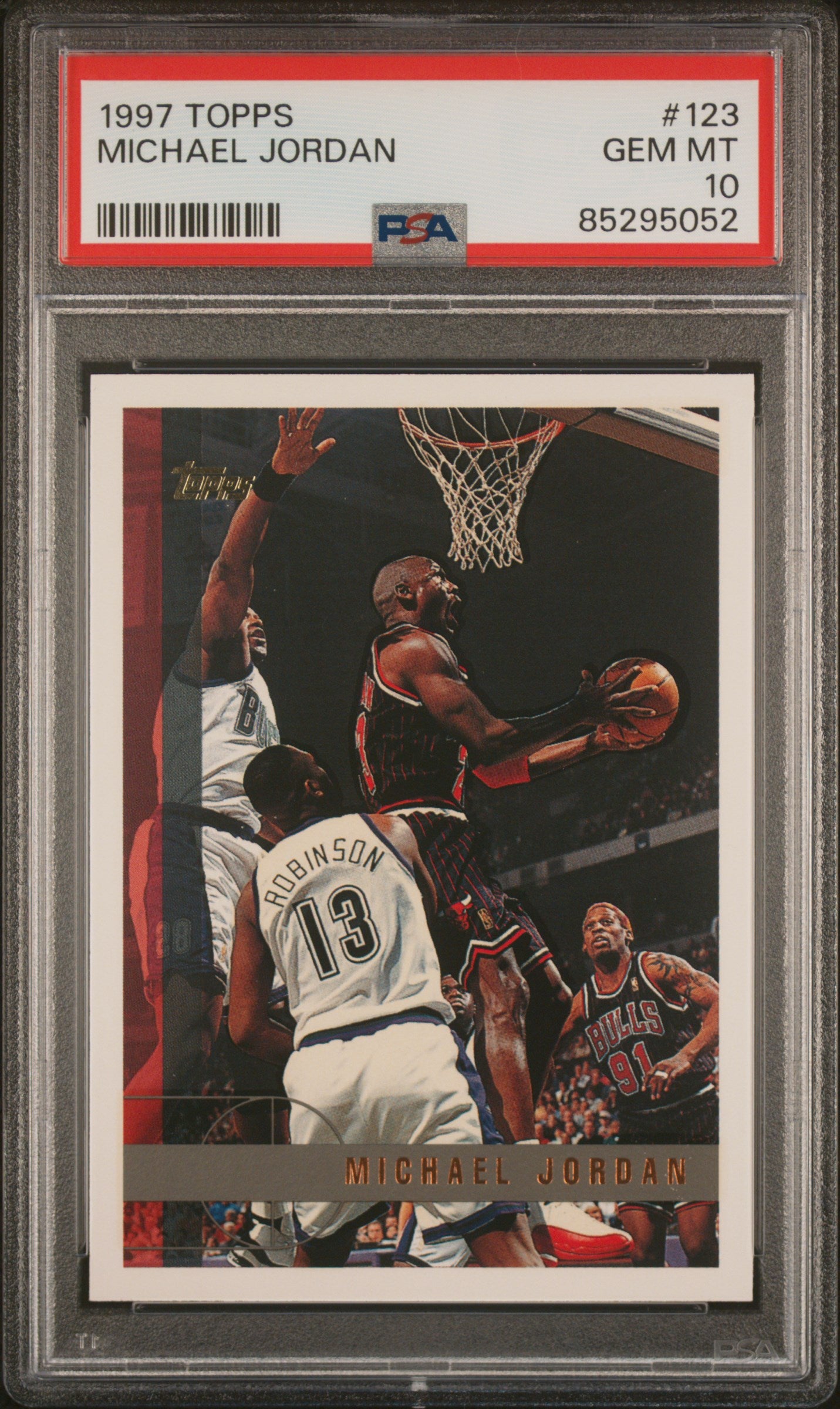 Graded 1997 Topps Michael Jordan #123 Basketball Card PSA 10 Gem Mint