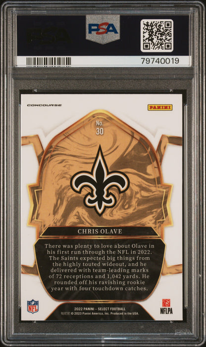 Graded 2022 Panini Select Chris Olave #30 Rookie RC Football Card PSA 10 Gem Mint