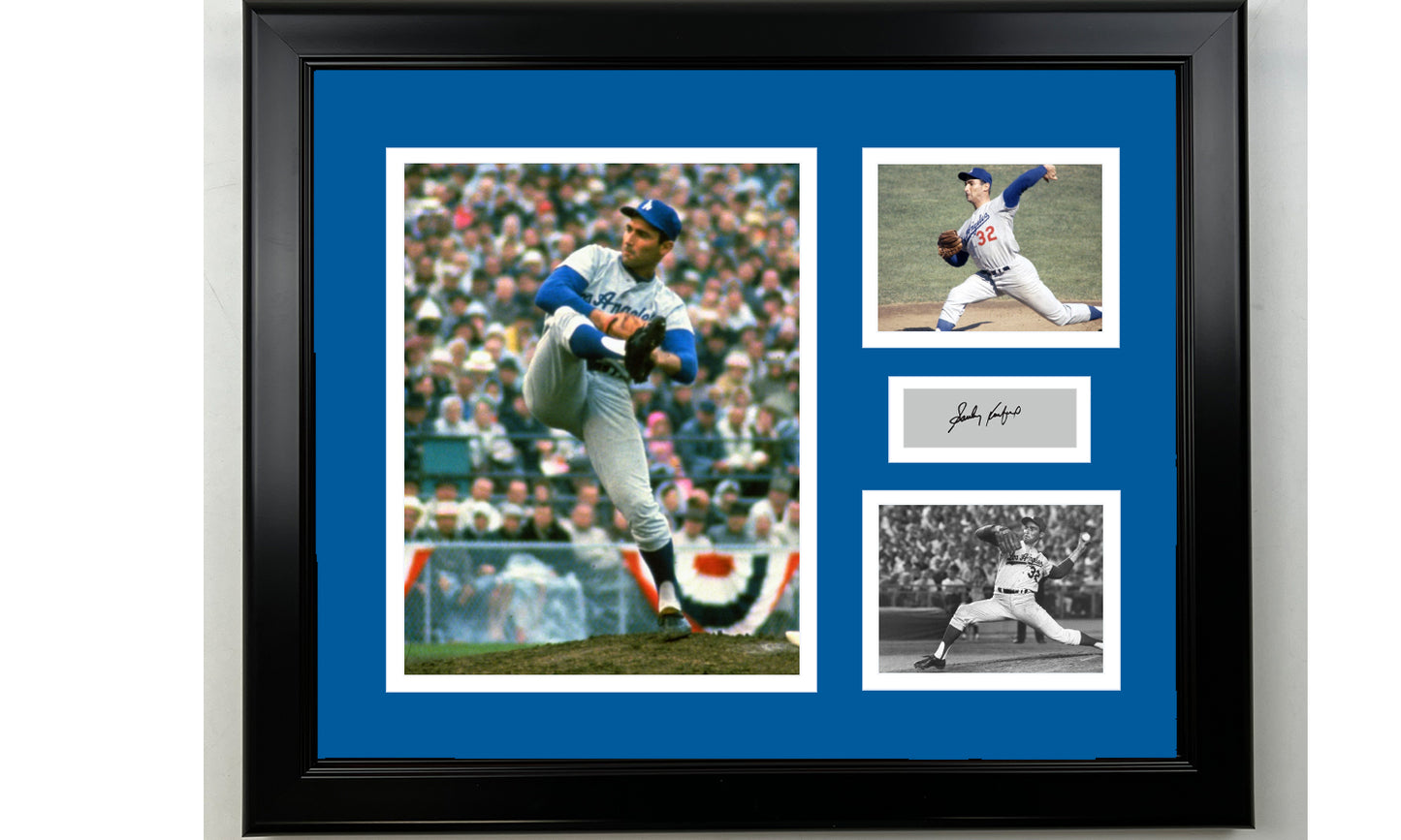 Framed Sandy Koufax Los Angeles Dodgers Facsimile Laser Engraved Signature Baseball 14x11 3 Photo Collage