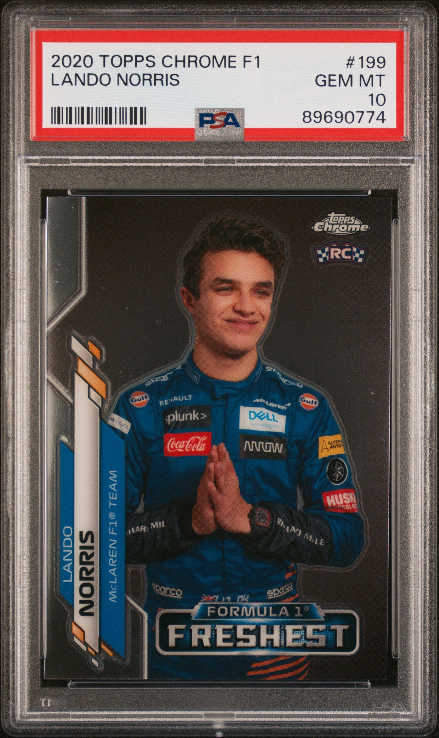 Graded 2020 Topps Chrome Formula 1 Lando Norris #199 Rookie RC F1 Racing Card PSA 10 Gem Mint