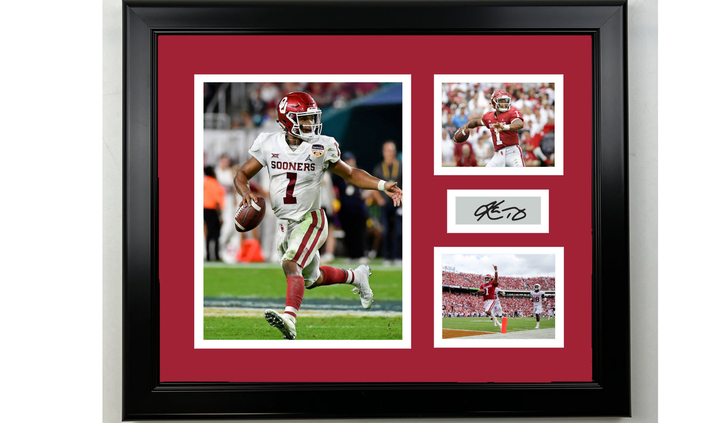 Framed Kyler Murray Oklahoma Sooners Facsimile Laser Engraved Signature NCAA Football 14x11 3 Photo Collage