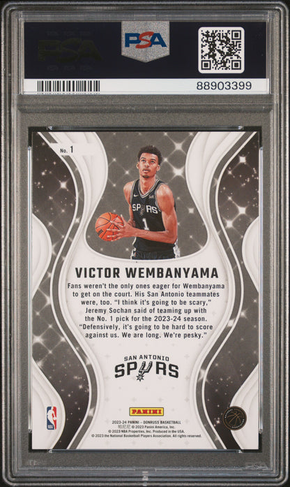 Graded 2023 Panini Donruss Victor Wembanyama #2 Magicians Rookie RC Basketball Card PSA 10 Gem Mint
