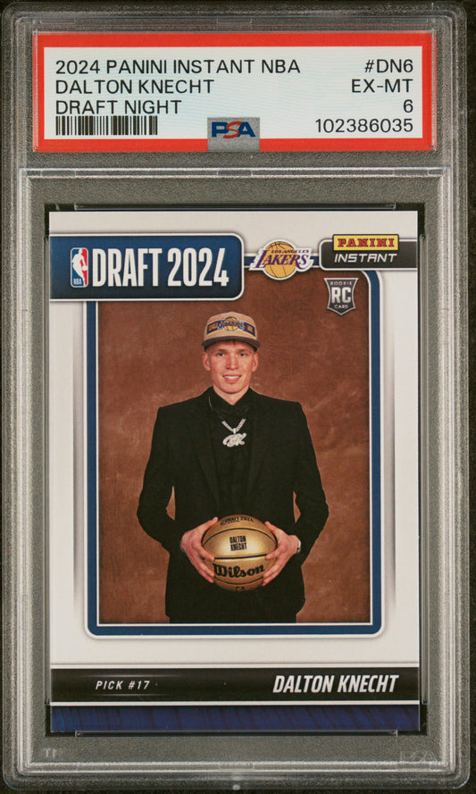 Graded 2024 Panini Instant NBA Dalton Knecht #DN6 Draft Night Rookie RC Basketball Card PSA 6 Excellent Mint