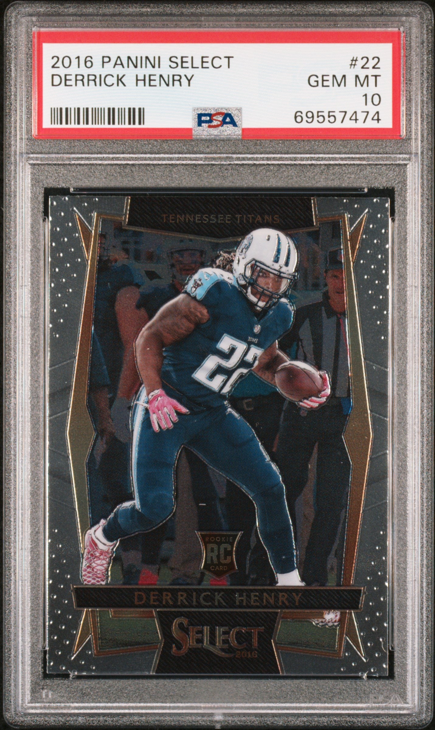 Graded 2016 Panini Select Derrick Henry #22 Rookie RC Football Card PSA 10 Gem Mint