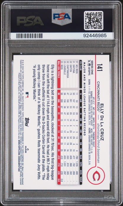 Graded 2024 Topps Elly De La Cruz #141 Rookie RC Baseball Card PSA 8 Near Mint
