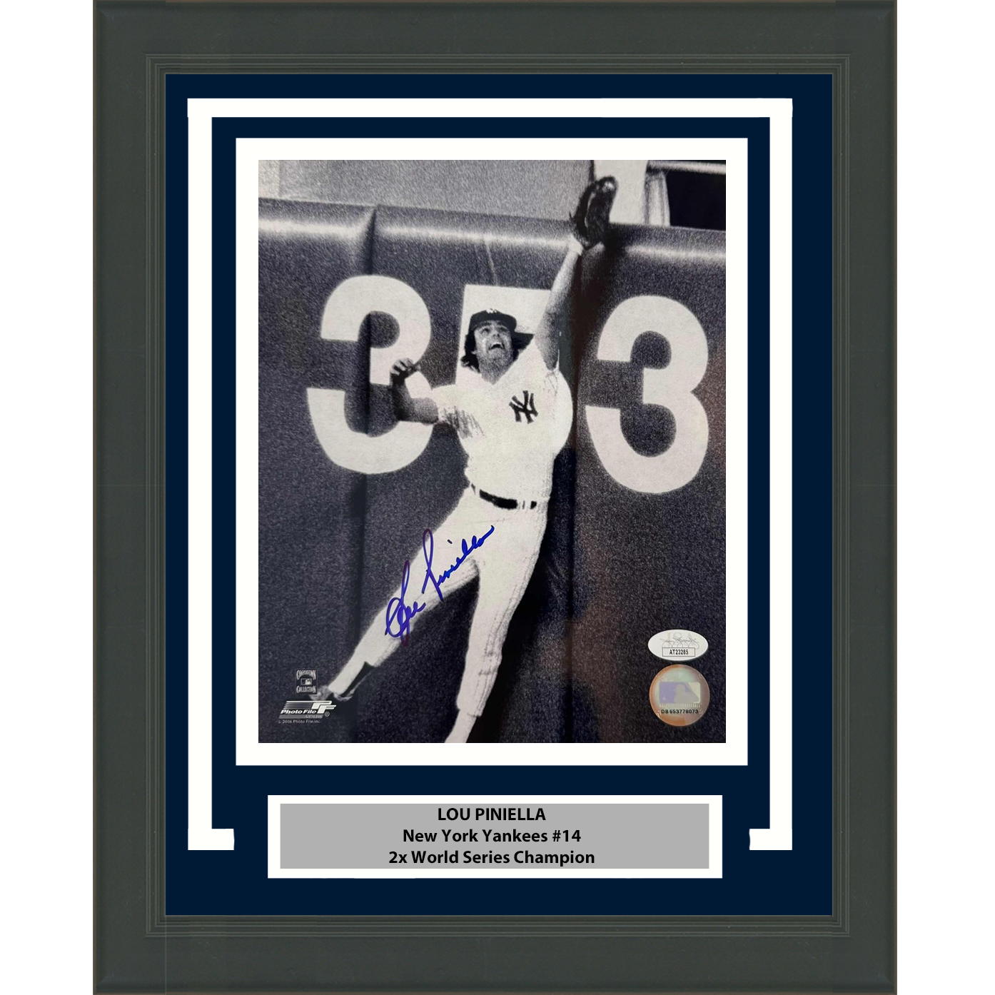 Framed Autographed/Signed Lou Piniella New York Yankees 8x10 Baseball Photo JSA COA