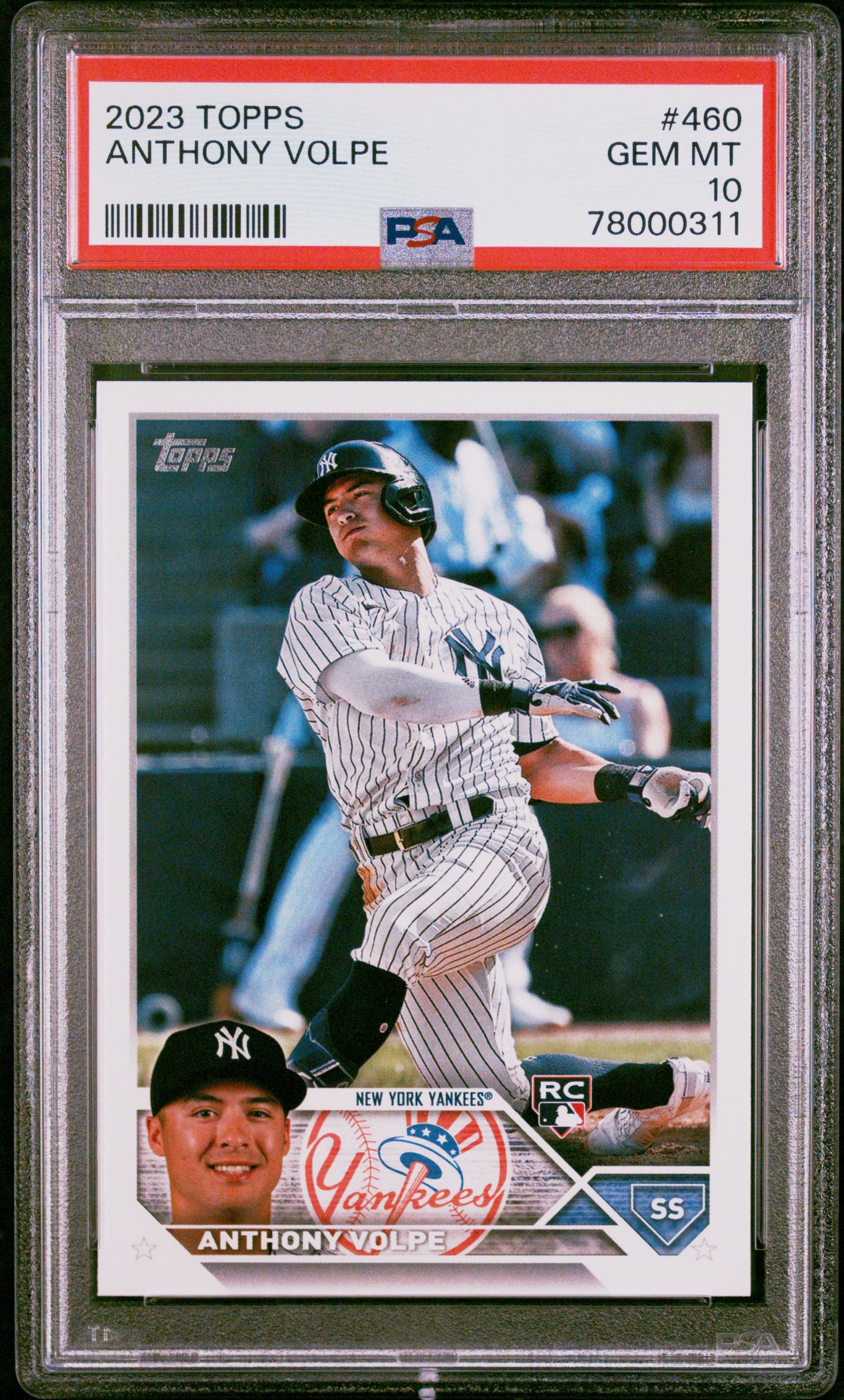 Graded 2023 Topps Anthony Volpe #460 Rookie RC Baseball Card PSA 10 Gem Mint