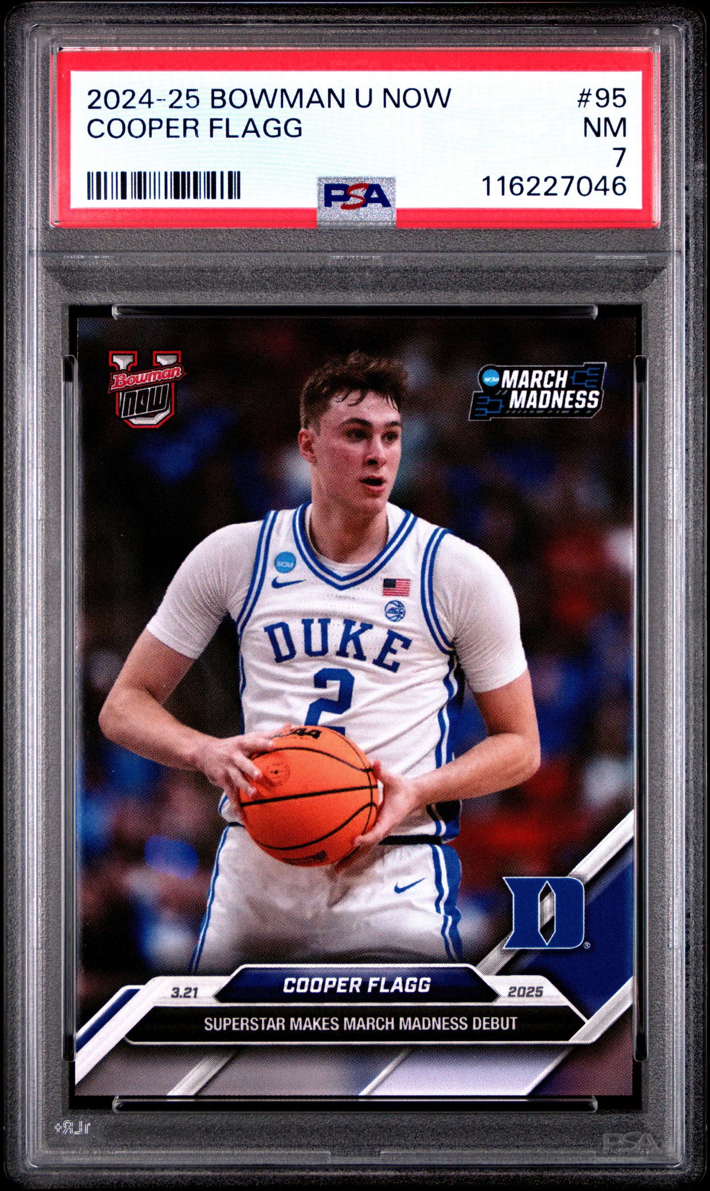 Graded 2024 Topps Bowman U Now Cooper Flagg #95 Rookie RC Basketball Card PSA 7 Near Mint