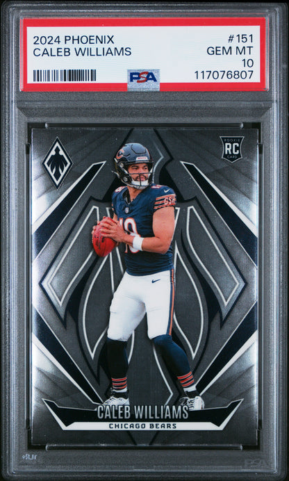 Graded 2024 Panini Phoenix Caleb Williams #151 Rookie RC Football Card PSA 10 Gem Mint