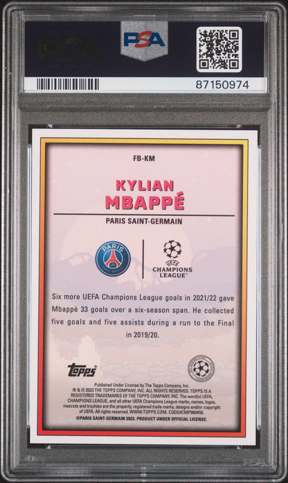Graded 2022 Topps Superstars Kylian Mbappe #KM Final Boss Soccer Card PSA 10 Gem Mint
