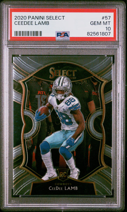 Graded 2020 Panini Select CeeDee Lamb #57 Rookie RC Football Card PSA 10 Gem Mint