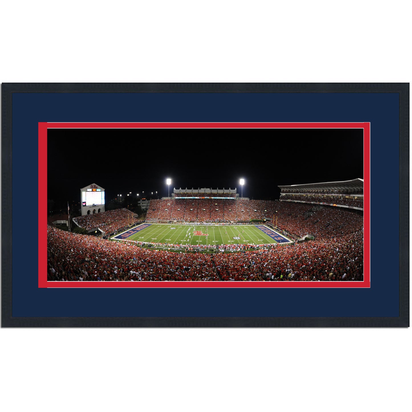 Framed Vaught Hemingway Stadium Ole Miss Rebels 16x24 NCAA Football Photo Professionally Matted