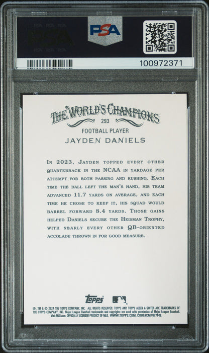 Graded 2024 Topps Allen & Ginter Jayden Daniels #293 Rookie RC Football Card PSA 10 Gem Mint
