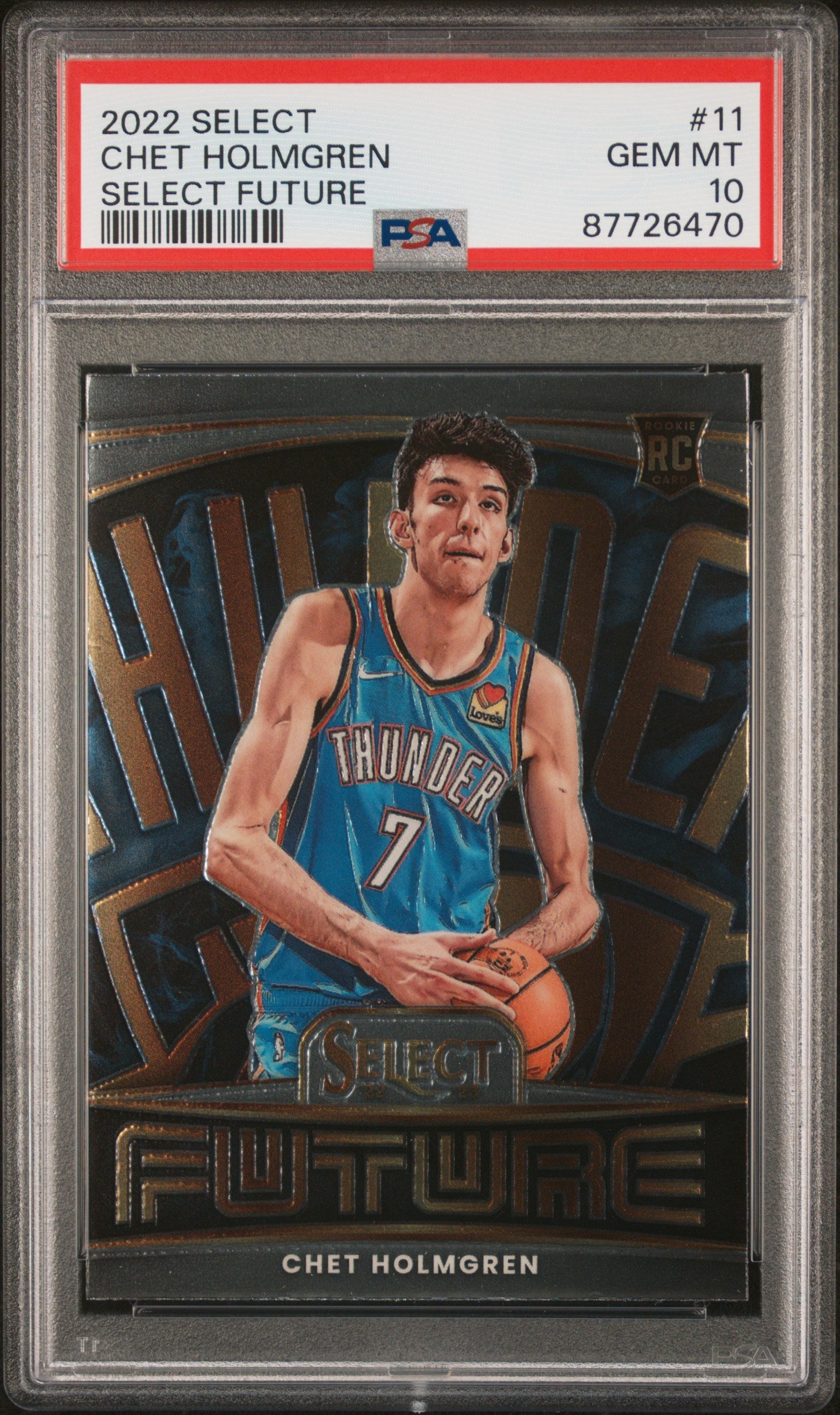Graded 2022 Panini Select Chet Holmgren #11 Select Future Rookie RC Basketball Card PSA 10 Gem Mint