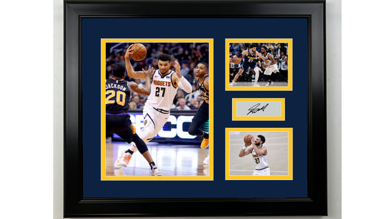 Framed Jamal Murray Denver Nuggets Facsimile Laser Engraved Signature Basketball 14x11 3 Photo Collage