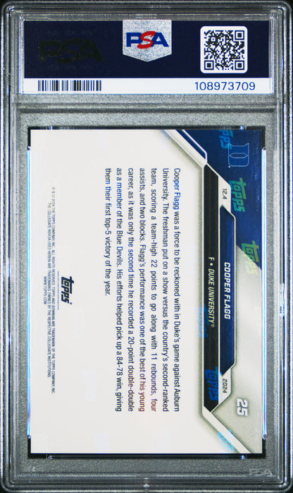 Graded 2024 Topps Bowman U Now Cooper Flagg #25 Purple /25 Rookie RC Basketball Card PSA 10 Gem Mint