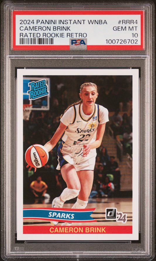 Graded 2024 Panini Instant WNBA Cameron Brink #RRR4 Rated Rookie Retro Rookie RC Basketball Card PSA 10 Gem Mint