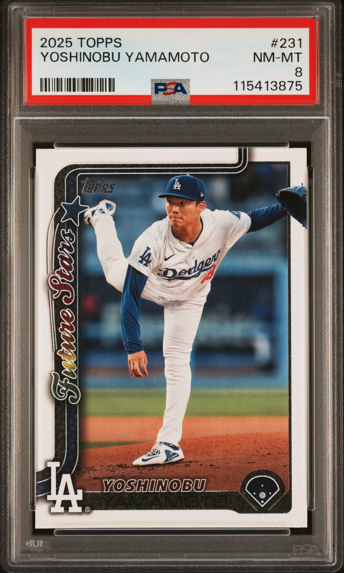 Graded 2025 Topps Yoshinobu Yamamoto #231 Baseball Card PSA 8 Near Mint