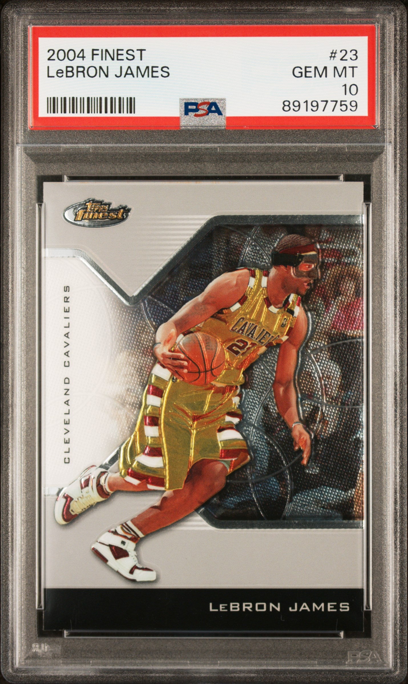 Graded 2004 Topps Finest LeBron James #23 Basketball Card PSA 10 Gem Mint
